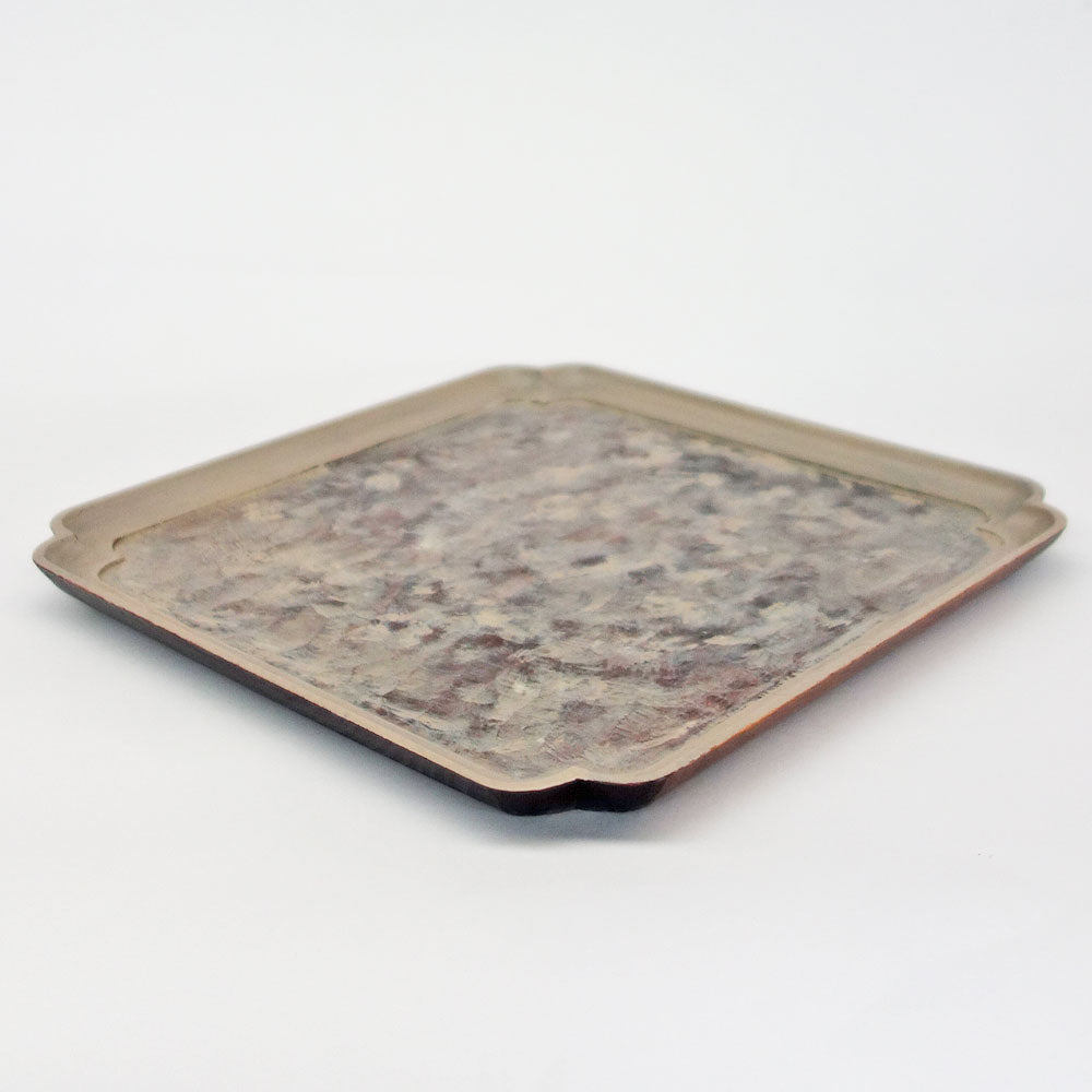 山本美文展】no.19 白漆塗り分けハツリ木瓜膳 – 工房イクコオンライン