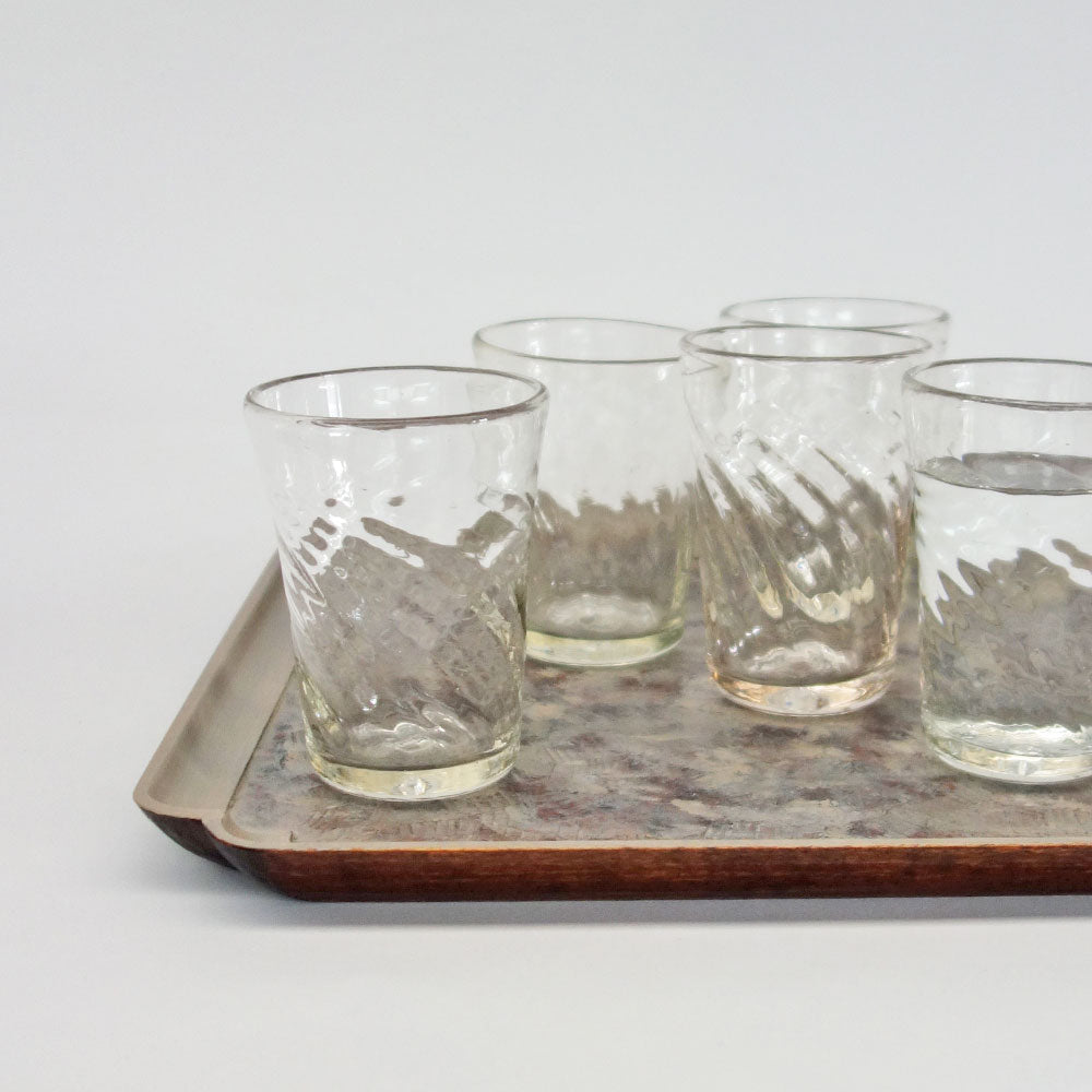 山本美文展】no.19 白漆塗り分けハツリ木瓜膳 – 工房イクコオンライン