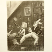 画像をギャラリービューアに読み込む, 【金子國義】「アリスの夢」リトグラフ作品-1978年-　シートのみ　モノクロⅱ
